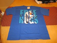 DISNEY SIZE 10-12 MEDIUM ROYAL BLUE TEE SHIRT OLAF FROZEN FREE HUGS