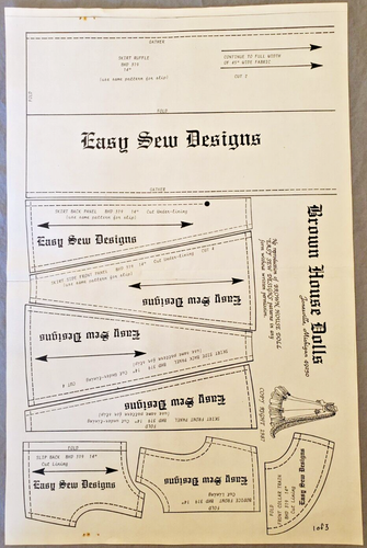 Pattern BHD 319 Brown House Dolls A Marque Design Easy Sew Designs Clothing - Picture 5 of 6