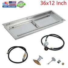 36"x12" Rectangle Drop-in Fire Pit Pan Burner Kit Natural Gas/Propane Fire Pit