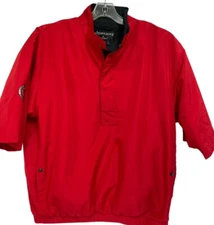 Dryjoy/ Footjoy Rain Jacket Lake Waromaus C.C. Mens Large Red Lined Pullover EUC