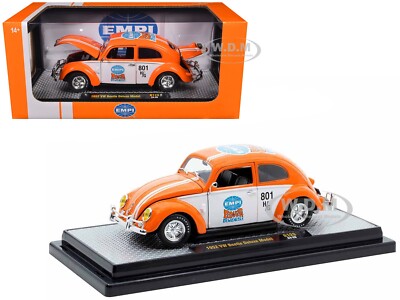 1952 VOLKSWAGEN BEETLE DELUXE MODEL ''EMPI'' ORANGE 1/24 DIECAST BY M2 40300-129 B