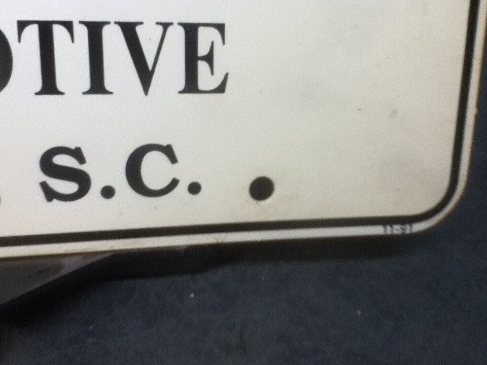 Dealership License Plate Bradshaw Automotive Chevrolet Greer SC Vintage