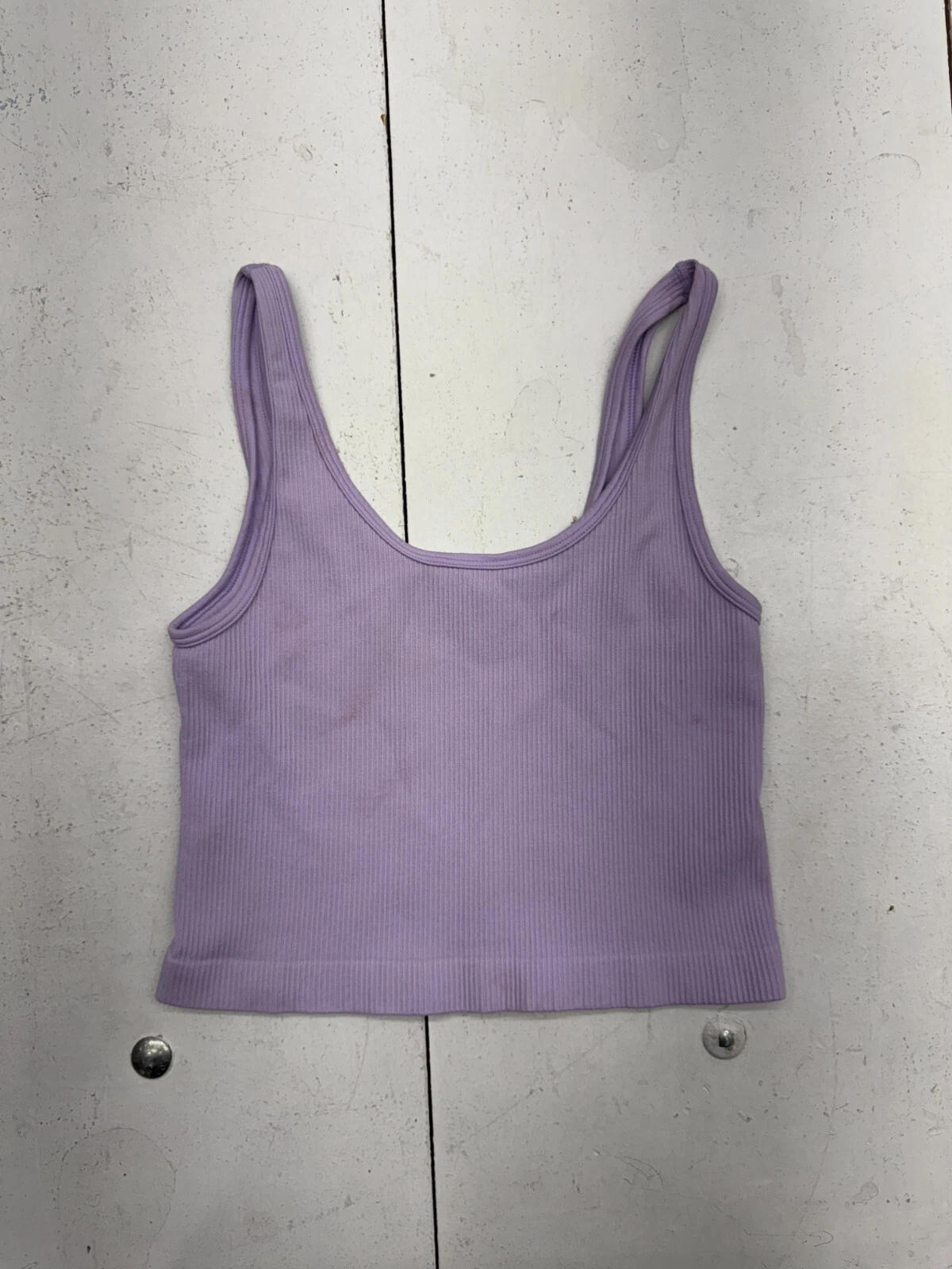 OQQ Purple Ribbed Athletic Tank Top Womens Size Small
