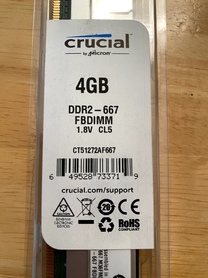 Crucial 4GB DDR2 - 667 FBDIMM (CT51272AF667) - Image 2 of 3