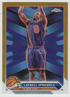 2024 Topps Chrome Basketball Latrell Sprewell #40 Gold Refractor 
