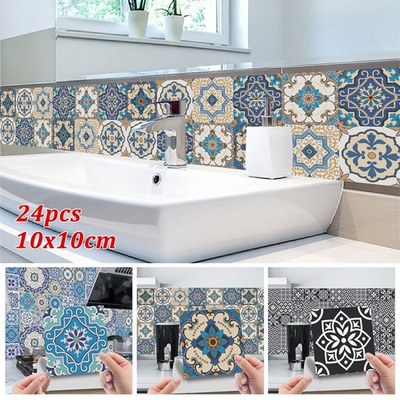 #ad Sale Hot Tile Stickers 24pcs Set PVC Wall Tile Paint Waterproof DIY Decal AU $22.57