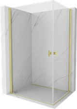 Mexen Mist-B Duo Duschkabine 100x90 cm, Transparent, Gold gebürstet