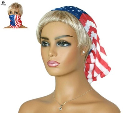 Seamless Face Mask Shield American Flag Neck Gaiter US Flag Bandana Scarf Tube