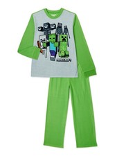 Minecraft Enemy Mob Gang Boy's Flannel Pajama Set, Size 6/7