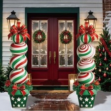 33" Christmas Decorations Outdoor Candy Christmas Decorations, 2Ct Large Tall Ou