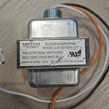 HATCH TRANSFORMERS INC. 277V TO 120V AUTOTRANSFORMER LS12075EN-277