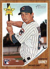 2011 Topps Heritage Baseball Card #276 Darwin Barney RC