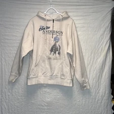 Clinton Anderson Sweater Cream Large cowboy graphics graphics 1/4 Zip Artisans