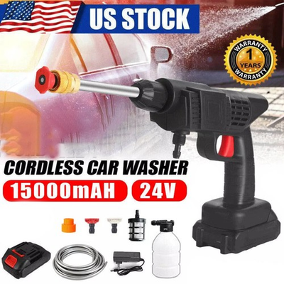 #ad 2 NozzleElectric High Pressure Water Spray Car Gun Cordless Portable Yard Washer $12.68