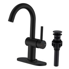 Bathroom Sink Faucet, Bathroom Faucets Single Handle Modern Short Matte Black