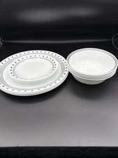 Set Of Corelle Vitrelle City Block 4 Cereal Bowls, 4 Dinner & 3Salad Plates