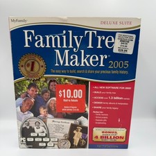 Vintage Family Tree Maker 2005 Deluxe Suite Computer Software SEALED NEW Rare