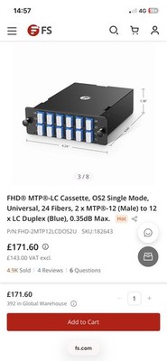 FS FHD/MTP-LC CASSETTE OS2 SINGLE MODE FHD-2MTP12LCDOS2U 182643