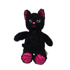 Build-A-Bear Black Cat Kitty Plush Sassy Glittery Green Eyes Pink Halloween 18"