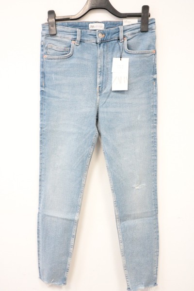 Zara Damen Jeans Hose Vintage Skinny Ankle High Rise 52520244047 Blau Gr.42 Neu-image