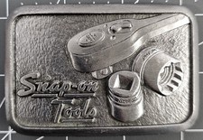 Vintage SNAP-ON TOOLS Belt Buckle Hit Line USA Socket Wrench Ratchet and Sockets