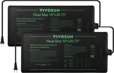 VIVOSUN 2 Pack Durable Waterproof Seedling Heat Mat 10" x 20.75" UL & MET-Cert