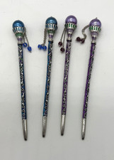 Decorative Hair Sticks Womens Multicolor Floral Beaded Dangle 4 Piece Set