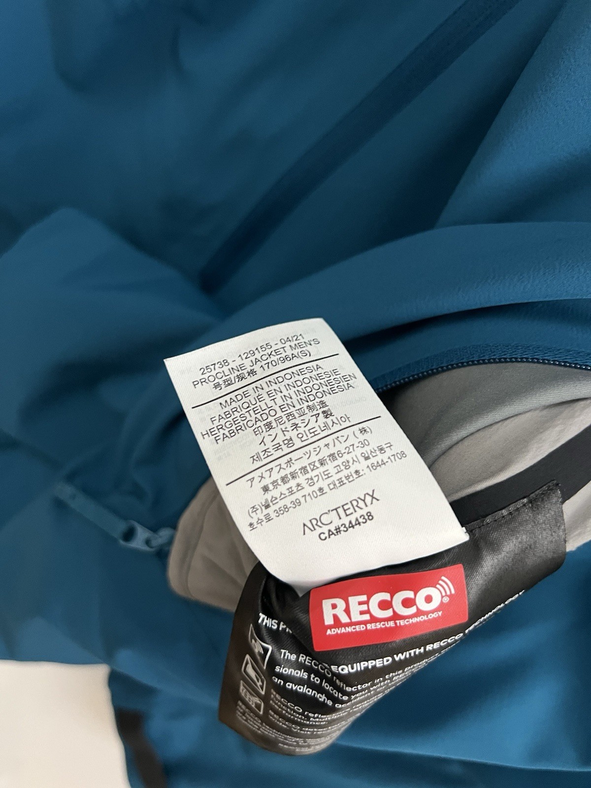 ARC'TERYX Arc’teryx Procline Giacca Forcefield Blu Uomo S Small Gore Tex Infinium RECCO