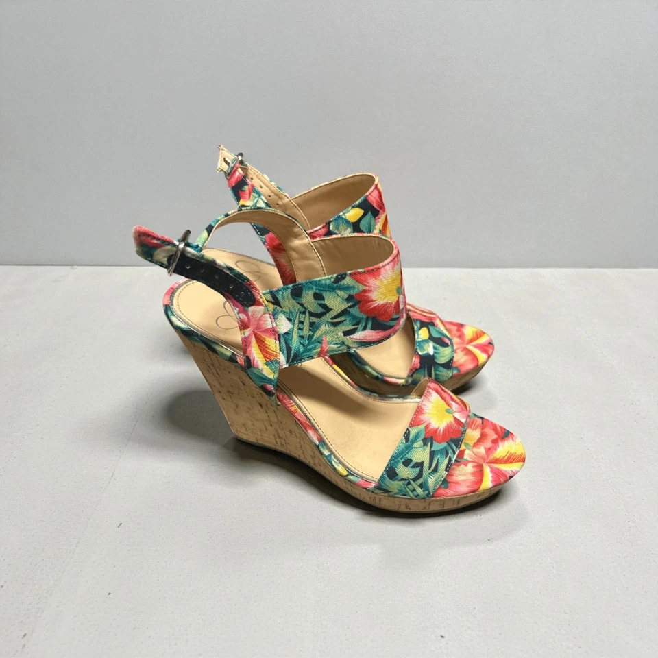 Jessica Simpson Delirah Floral Wedge Espadrille Size 7 Platform Heel Sandals - Image 3 of 3
