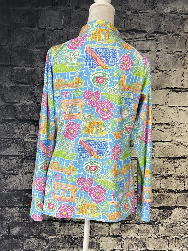 Suéter Kaeli Smith Para Mujer Mediano Medinah Country Club Golf Floral Cremallera Foto 3 de 4