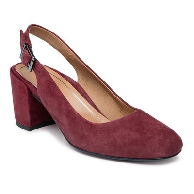 Vionic Womens Plaza Nareen Wine Suede Slingbacks Size 5