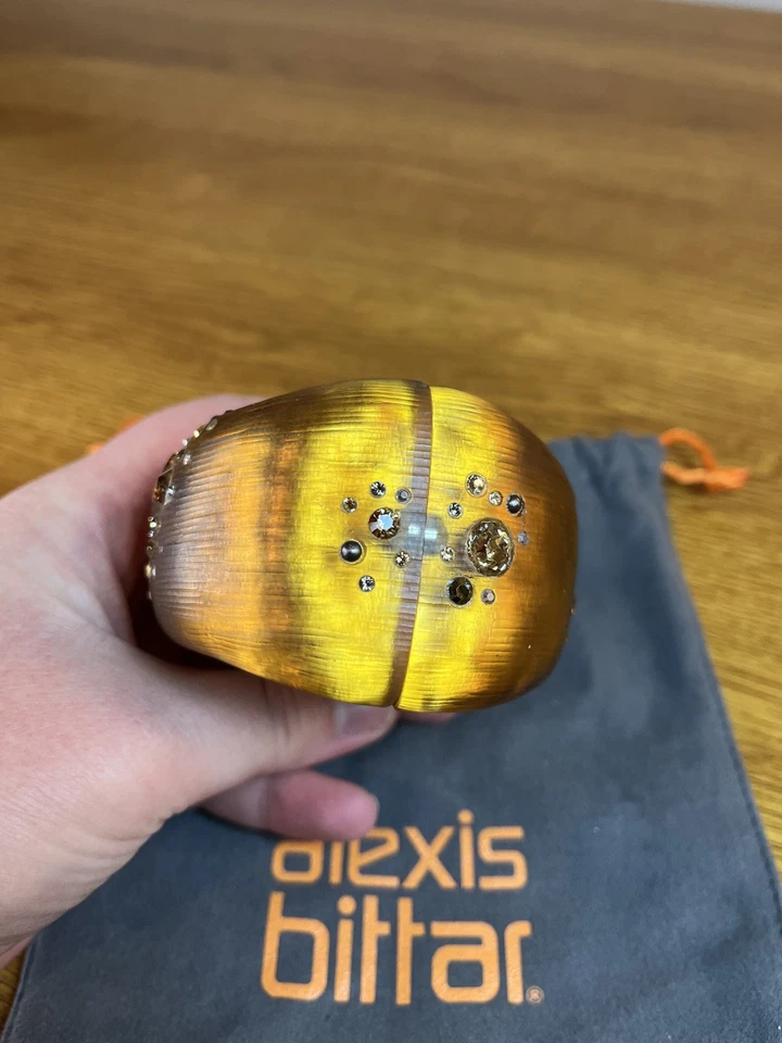 ALEXIS BITTAR бронзовый Lucite Sharkbite кристалл встроенный на петлях широкий браслет - Изображение 3 из 4