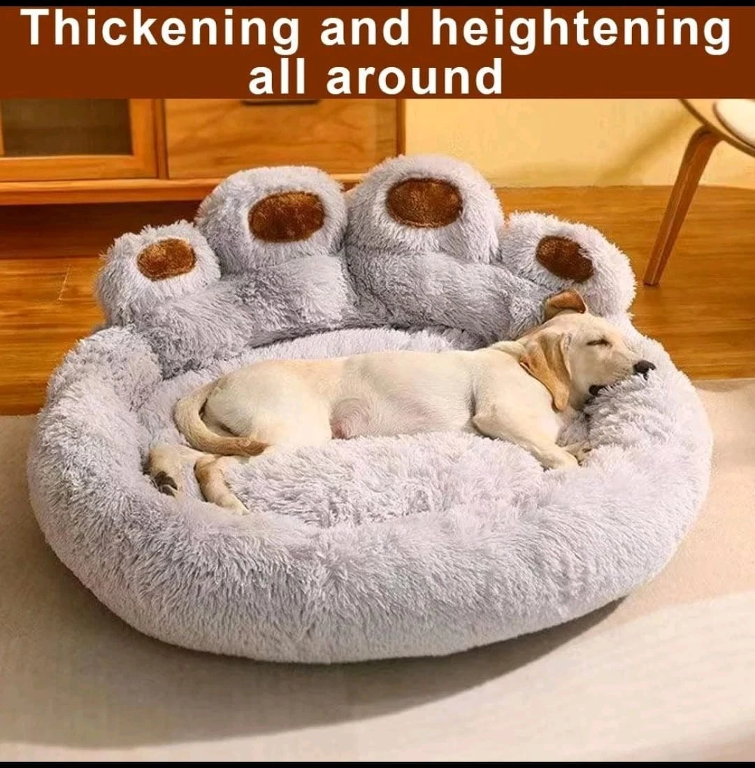 Fluffy Dog Bed Plush Kennel Winter Accessories Pet Products Large Dogs Beds Bedd
