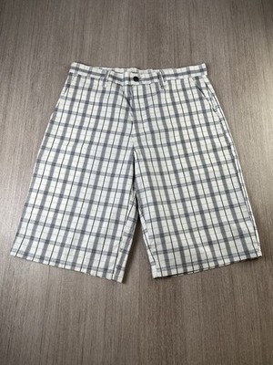 Original Dickies karierte Workwear Shorts 34 Herren weiß grau kariert relaxed