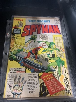 SPYMAN #1. KEY 1ST JIM STERANKO PRO WORK / 1ST SPYMAN & ORIGIN. HARVEY 1966. 4