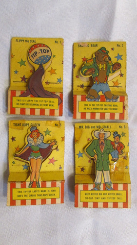 Rare Vintage Antique '54 TipTop Bread Circus Series Lot 4 Cards Tight Rope Queen