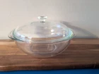 Vintage 024 Pyrex Clear 2Qt Casserole Dish w/Lid 624-C Cover Glass Oven Baking