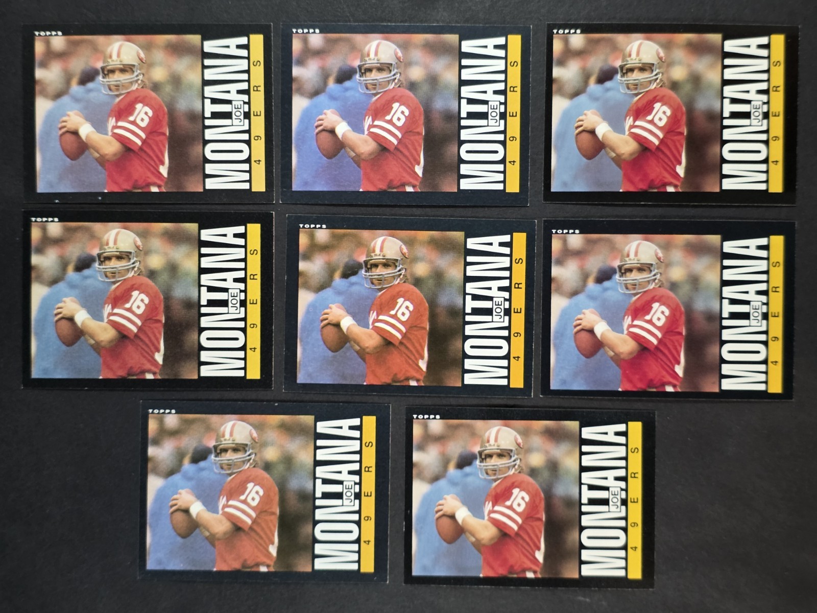 1985 topps joe montana #157 Lot Of 8 No Creases