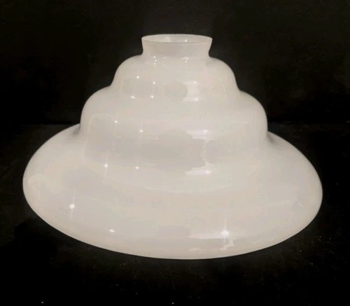 Vintage 4"x9" White Milk Glass Art Deco Bell Shaped Lamp Shade 2" Fitter