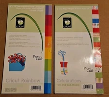 CRICUT  CELEBRATIONS PAPER AND RAINBOW SCRAPBOOK CARDSTOCK PADS 6" x 12" PACKS