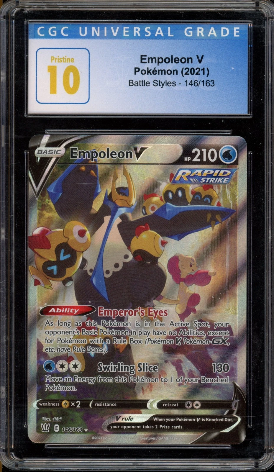Pokemon Empoleon V Battle Styles Full Alt Art #146 CGC 10 Pristine