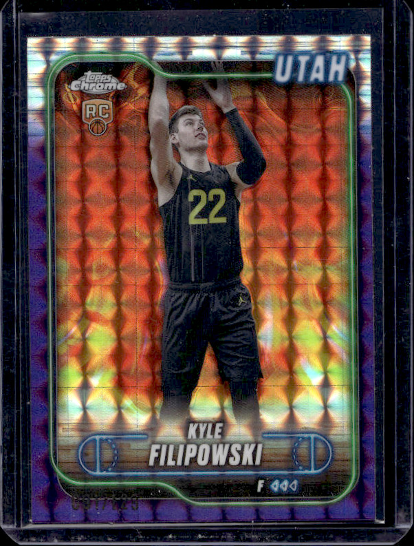 2024-25 Topps Chrome - Kyle Filipowski #127 Purple Geometric Refractor /129 (RC)