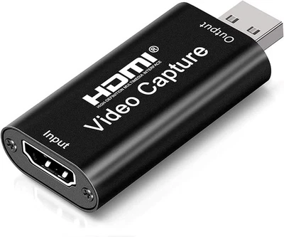 VINMOOOG Videoaufnahmekarte Capture Card USB Adapter, 4K HDMI Video USB2.0 1080P 60 Hz