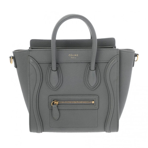 Celine Luggage Nano 168243 Handbag Calfskin Gold #WB3393