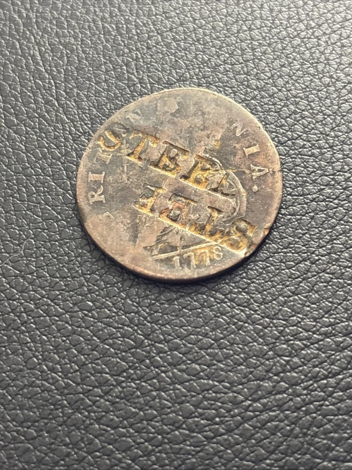 1778 Machin's Mills Halfpenny - Colonial Copper Coin STAMPED ERROR! Rare Coin! - Image 3 of 3