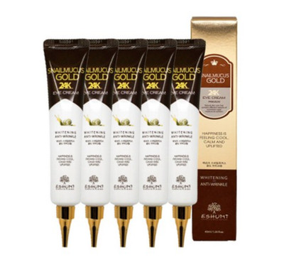 K-Beauty Snail Mucus & 24K Gold High Nutrition Whitening Eye Cream 40ml x 5 Set