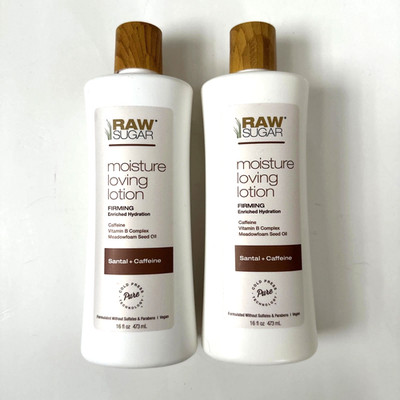 Raw Sugar Moisture Loving Firming Lotion Santal + Caffeine - 16 fl oz 2 PACK