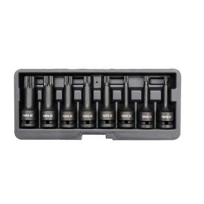 Vielzahn-Schlagschrauber-Nuss Satz 8tlg SPLINE CrMo M5 M6 M8 M10 M12 M14 M16 M18