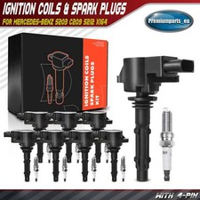 8x Ignition Coils & Spark Plugs for Mercedes-Benz S203 C209 S212 X164 R230 New