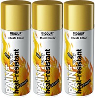 3X400Ml Biodur Thermolack Hitzelack Hitzefest Grill Ofenlack Hochtemperatur Gold